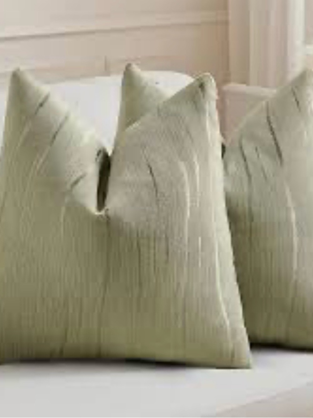 NEW Soft Sage Textured Throw Pillow COVERS Pair - Home Bedding